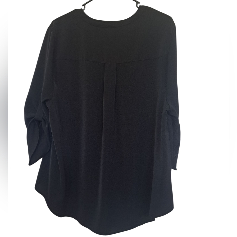 Torrid 1 Harper Studio Crepe de Chine Pullover 3/4 Sleeve Blouse - Picture 6 of 7